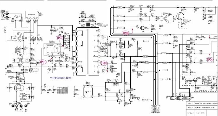 Принципиальная электрическая схема телевизора samsung Samsung CS-21K5MHQ шасси KS9B не включается Электроника - это просто Электроника