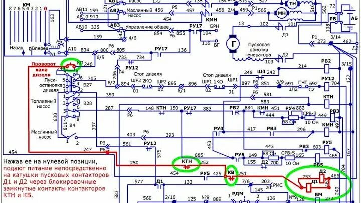 Принципиальная электрическая схема тэм2у Смотрите видео "Схема запуска дизеля тепловоза ТЭМ-2" в ОК. Плеер Видео