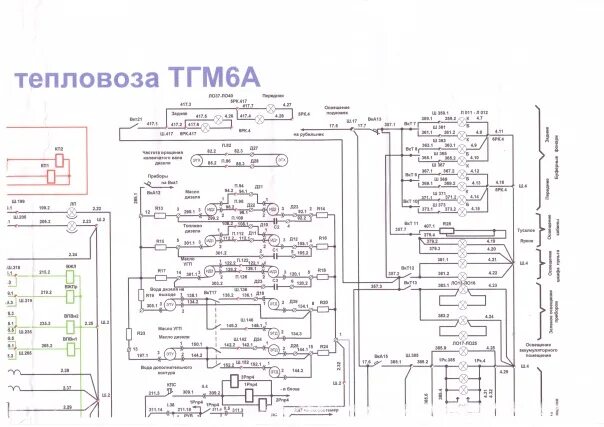 Принципиальная электрическая схема тепловоза Electric scheme of the diesel locomotive TGM6A 2018 Железнодорожная библиотека V