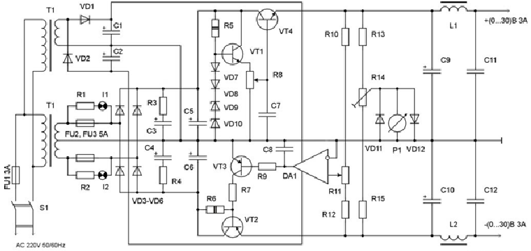 Принципиальная электрическая схема тес 12 3 нт Стабилизированный выпрямитель тока тес 12 3 нт схема принципиальная фото