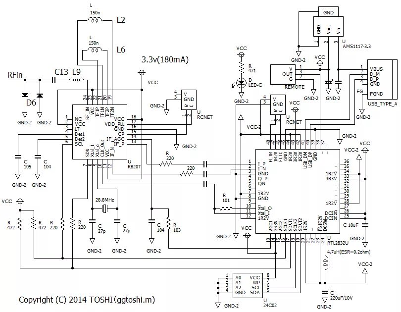 Простой одноплатный SDR трансивер Принципиальная схема, Запоминание, Динамически