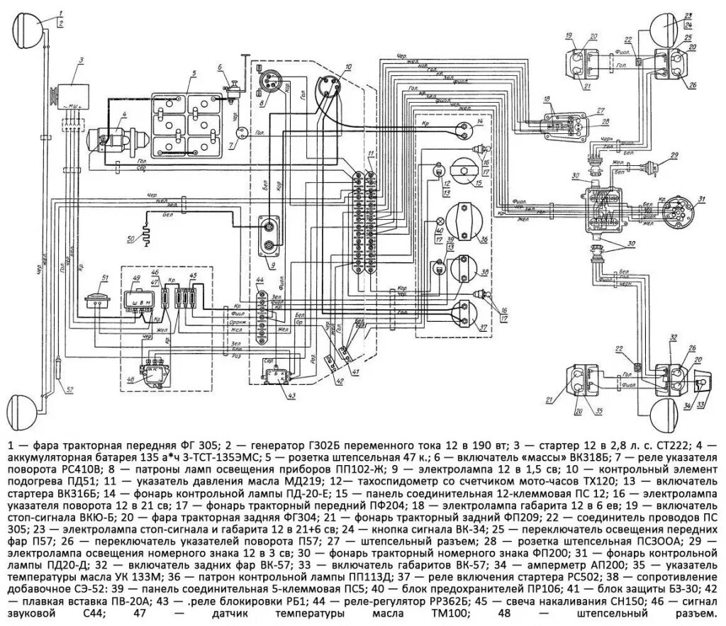 Принципиальная электрическая схема трактора т 25 Схема трактора Т25 электрооборудование трактора Т 25 Opex.ru opex.ru