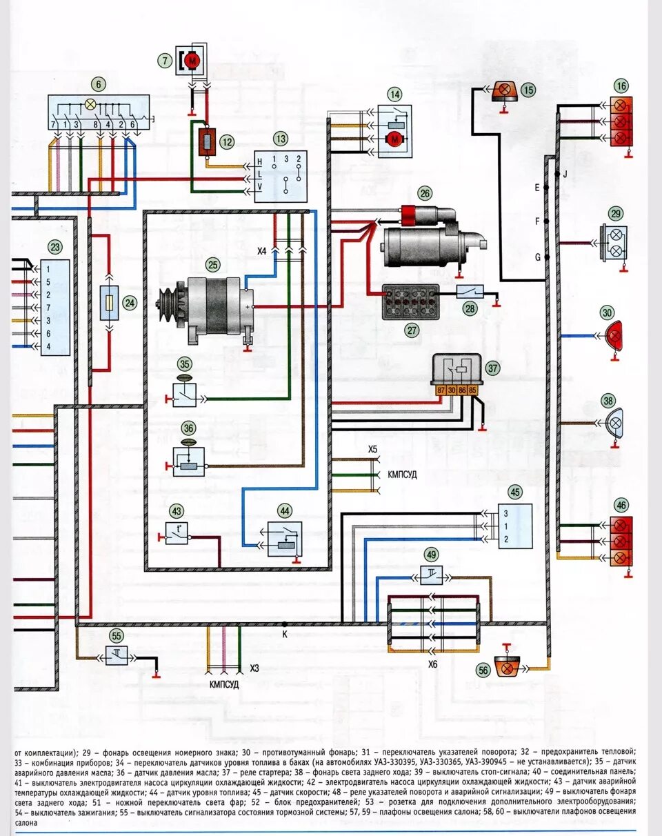 Принципиальная электрическая схема уаз буханка Электрическая схема буханки - УАЗ 3909, 2,9 л, 2007 года электроника DRIVE2
