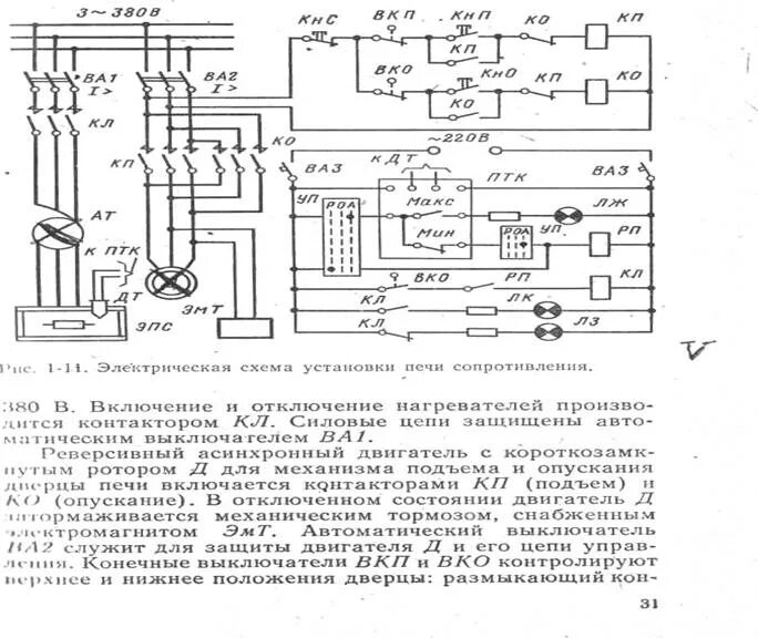 Принципиальная электрическая схема управления печью сопротивления Картинки СХЕМА ПЕЧИ СОПРОТИВЛЕНИЯ