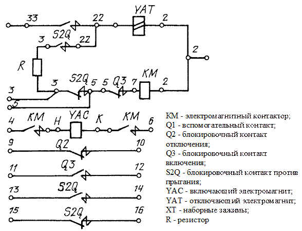Принципиальная электрическая схема управления выключателем ват 43 Электрическая схема привода высоковольтного выключателя