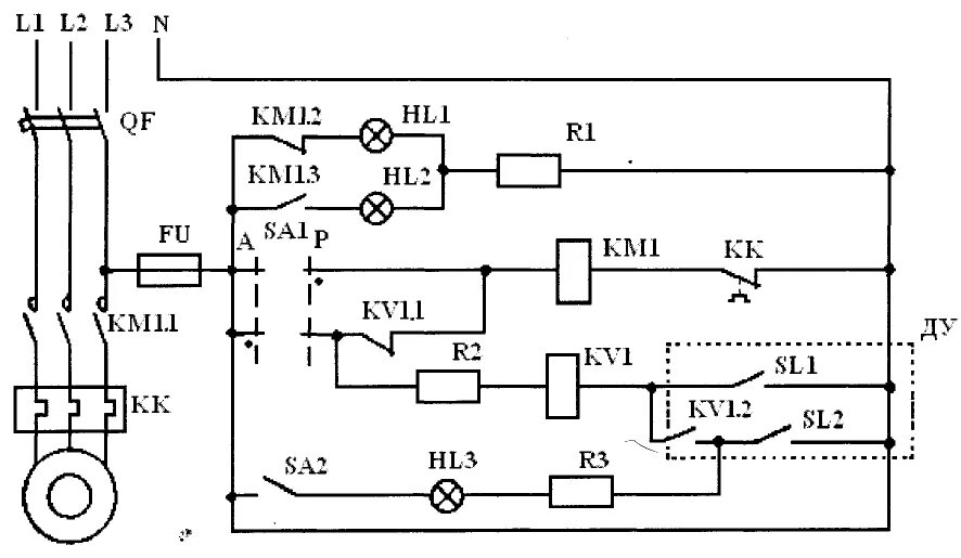 Принципиальная электрическая схема управления выключателем ват 43 Схема механического управления