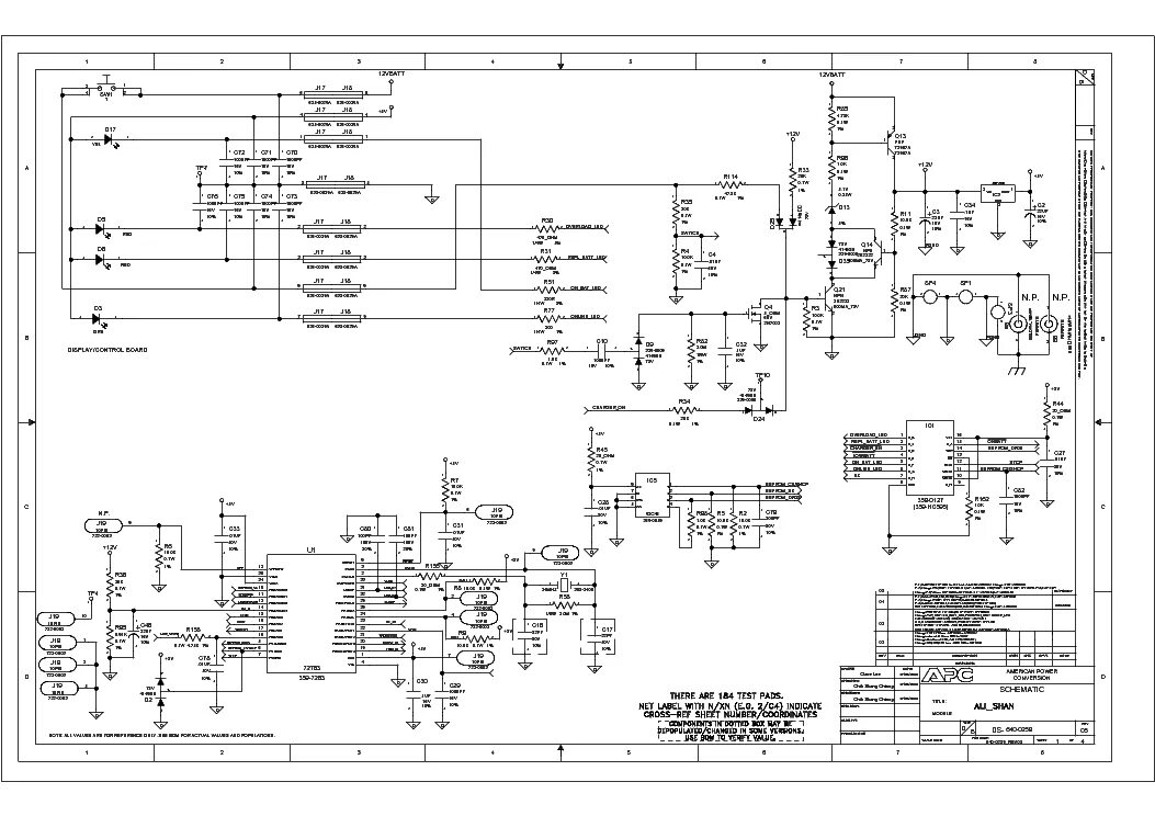 Принципиальная электрическая схема ups APC SMART UPS 600 CHASSIS 640 0911 A Service Manual download, schematics, eeprom