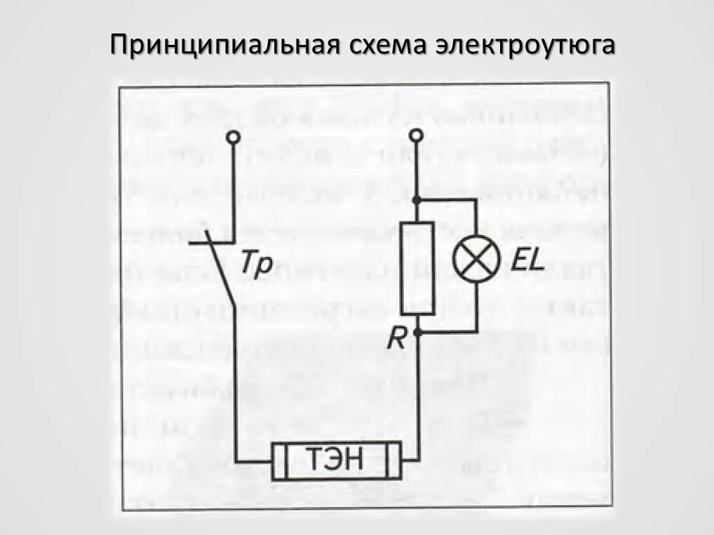 Принципиальная электрическая схема утюга Схема советского утюга с лампочкой