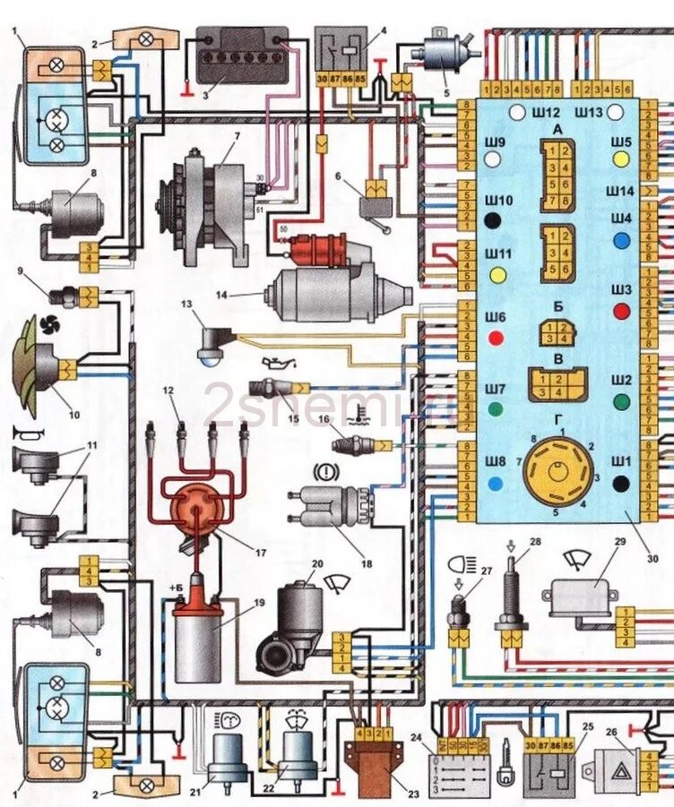 Принципиальная электрическая схема ваз 21 07 Схема инжектора ваз 21 0 7: найдено 85 изображений