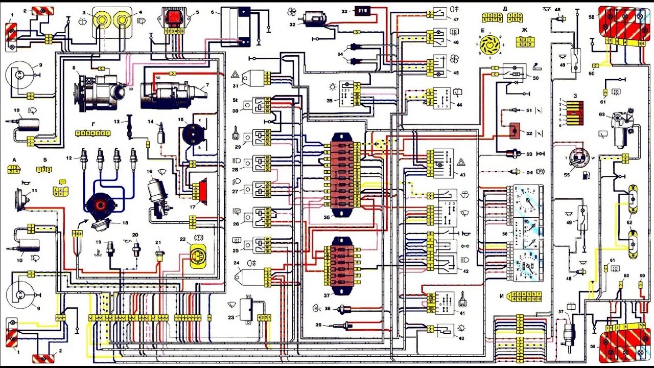 Принципиальная электрическая схема ваз 21 Электропроводка ВАЗ 21213 Тайга - YouTube