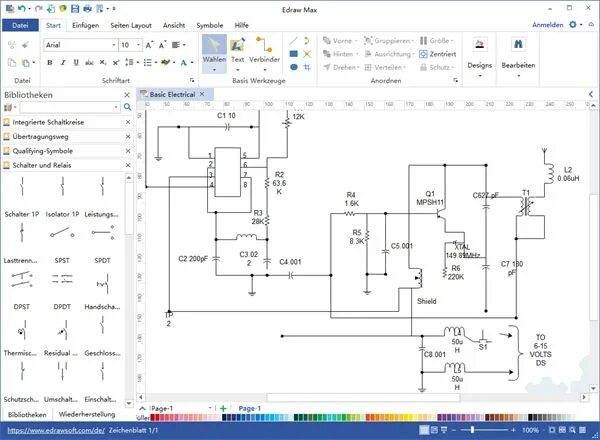 Принципиальная электрическая схема visio schematische Darstellung Software Schaltplan, Elektroschaltplan, Schalter