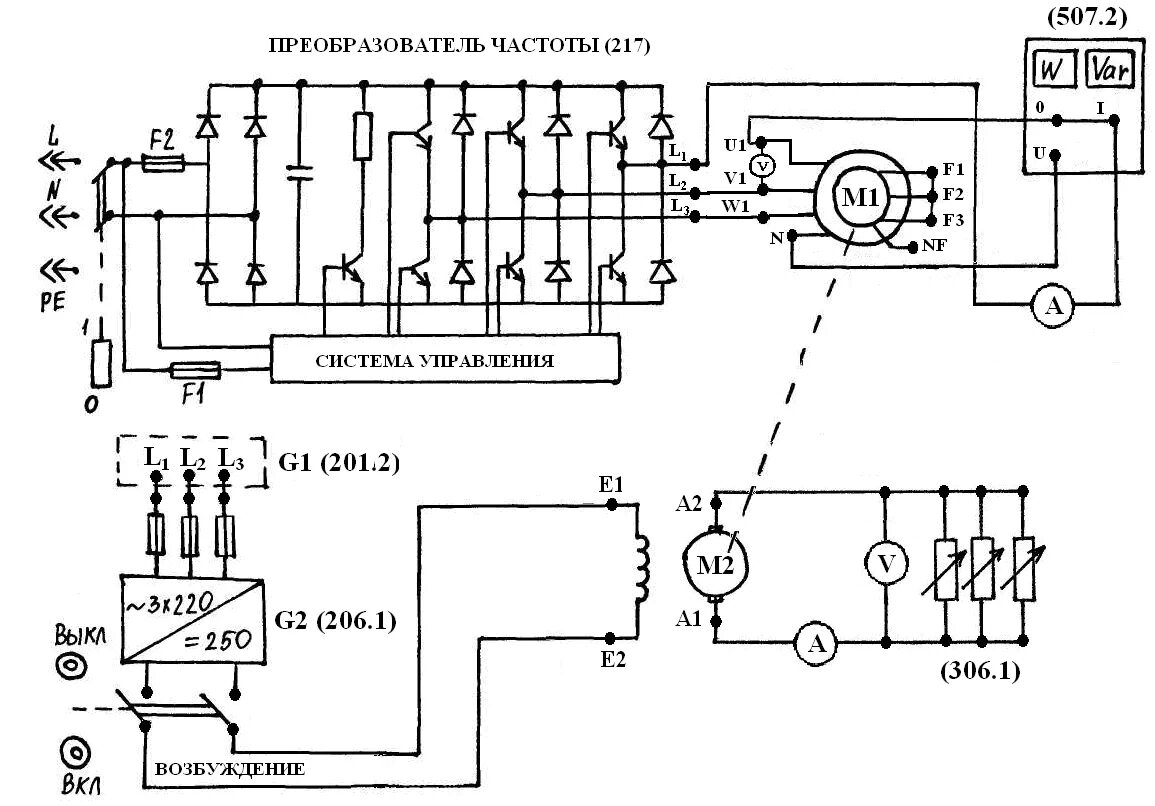 Принципиальная электрическая схема включения Принцип преобразователя частоты