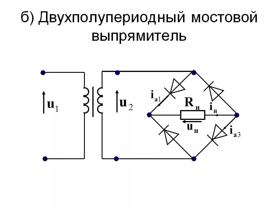 Принципиальная электрическая схема выпрямителя вторая схема Схема двухполупериодного мостового выпрямителя