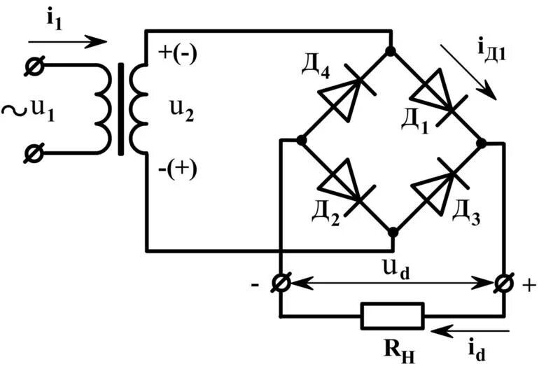Принципиальная электрическая схема выпрямителя вторая схема Ответы Mail.ru: Принцип работы мостовой схемы выпрямления.