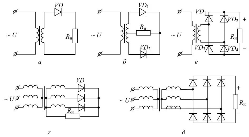 Принципиальная электрическая схема выпрямителя вторая схема ВЫПРЯМИТЕЛИ - Силовые преобразователи в электроснабжении