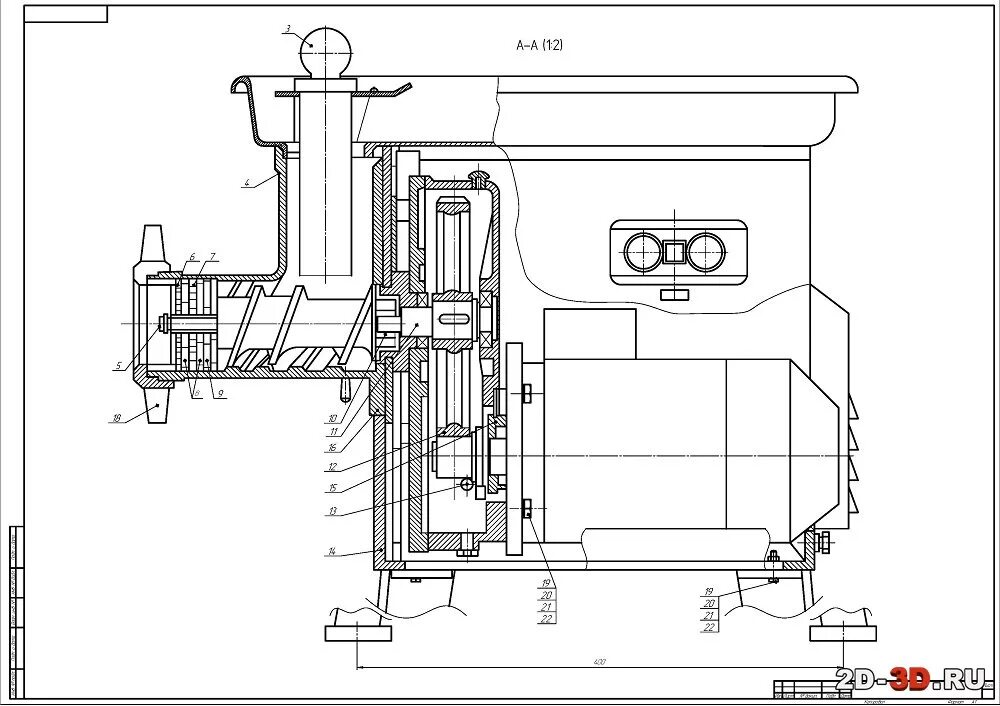 Принципиальная схема электрической мясорубки чертеж мясорубки МИМ-600