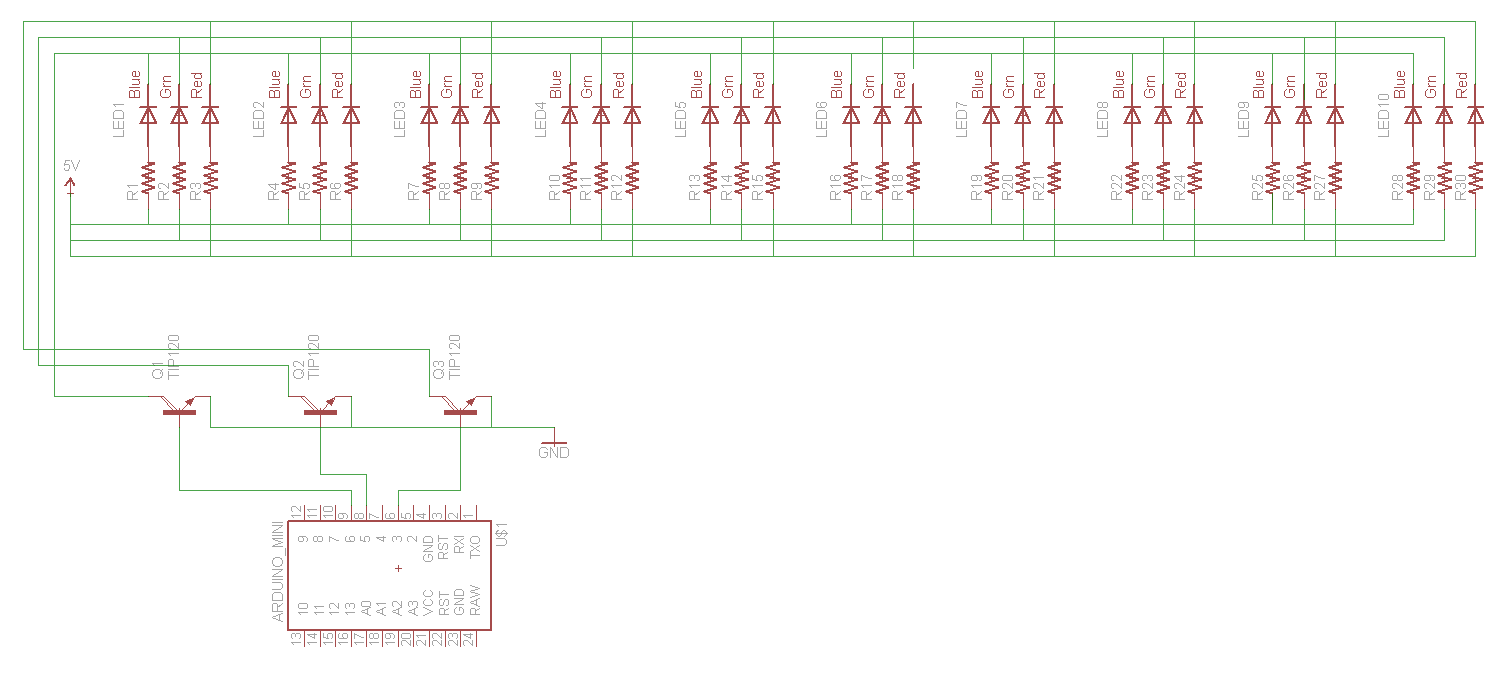 Принципиальная схема подключения 3 цветного светодиода arduino - 10 3W RGB LEDs in series control current - Electrical Engineering Stac