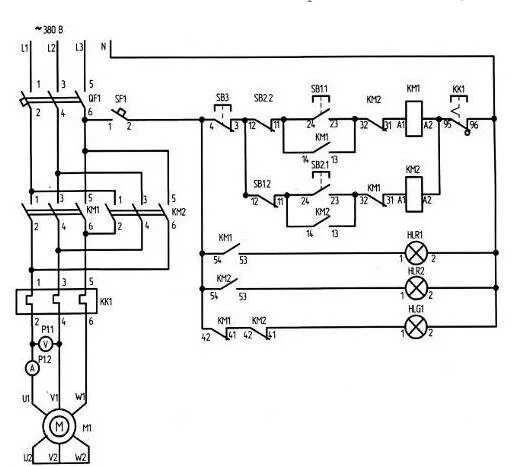Принципиальная схема подключения двигателя Наладка электрооборудования. Дипломная (ВКР). Физика. 2011-03-13