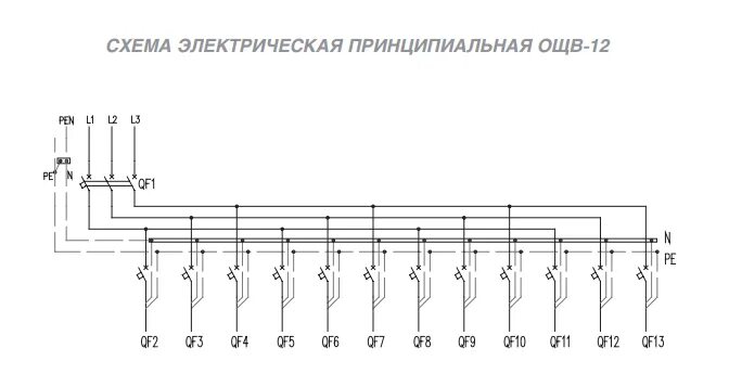 Принципиальная схема распределительного щита Электрическая схема щитка