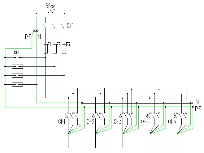 Принципиальная схема щитка ВРУ. Вводно-распределительное устройство дома