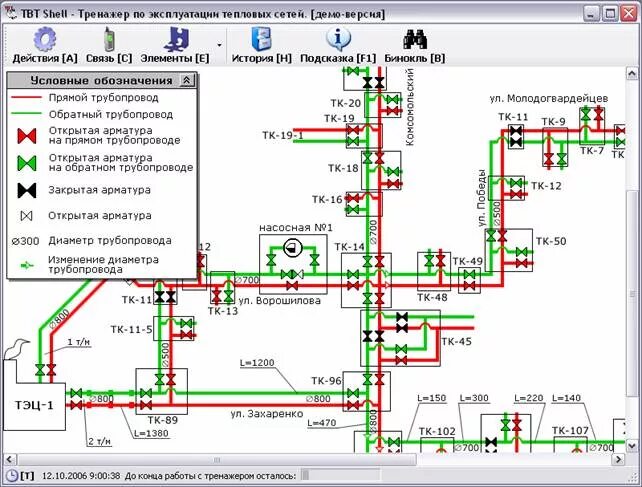 Принципиальная схема тепловых сетей Тренажер для подготовки персонала тепловых сетей