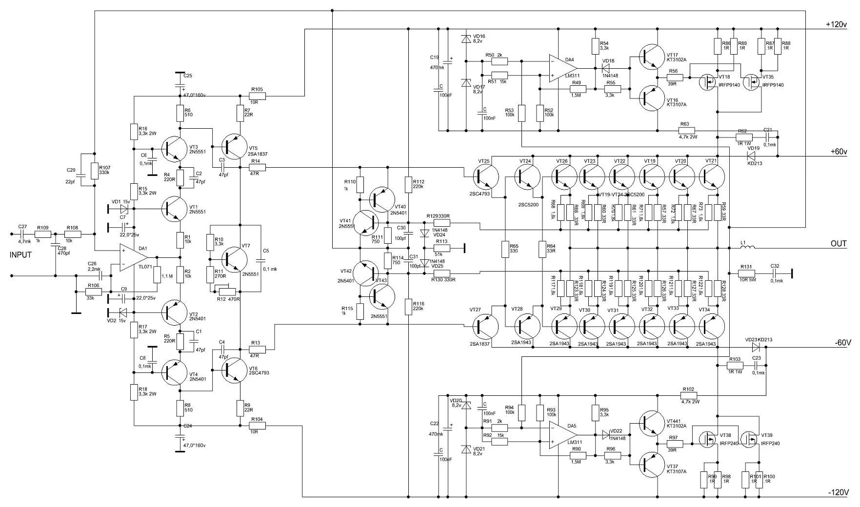 Принципиальная схема усилителя Усилители Высокой Мощности. - Страница 15 - Усилители мощности - Форум по радиоэ