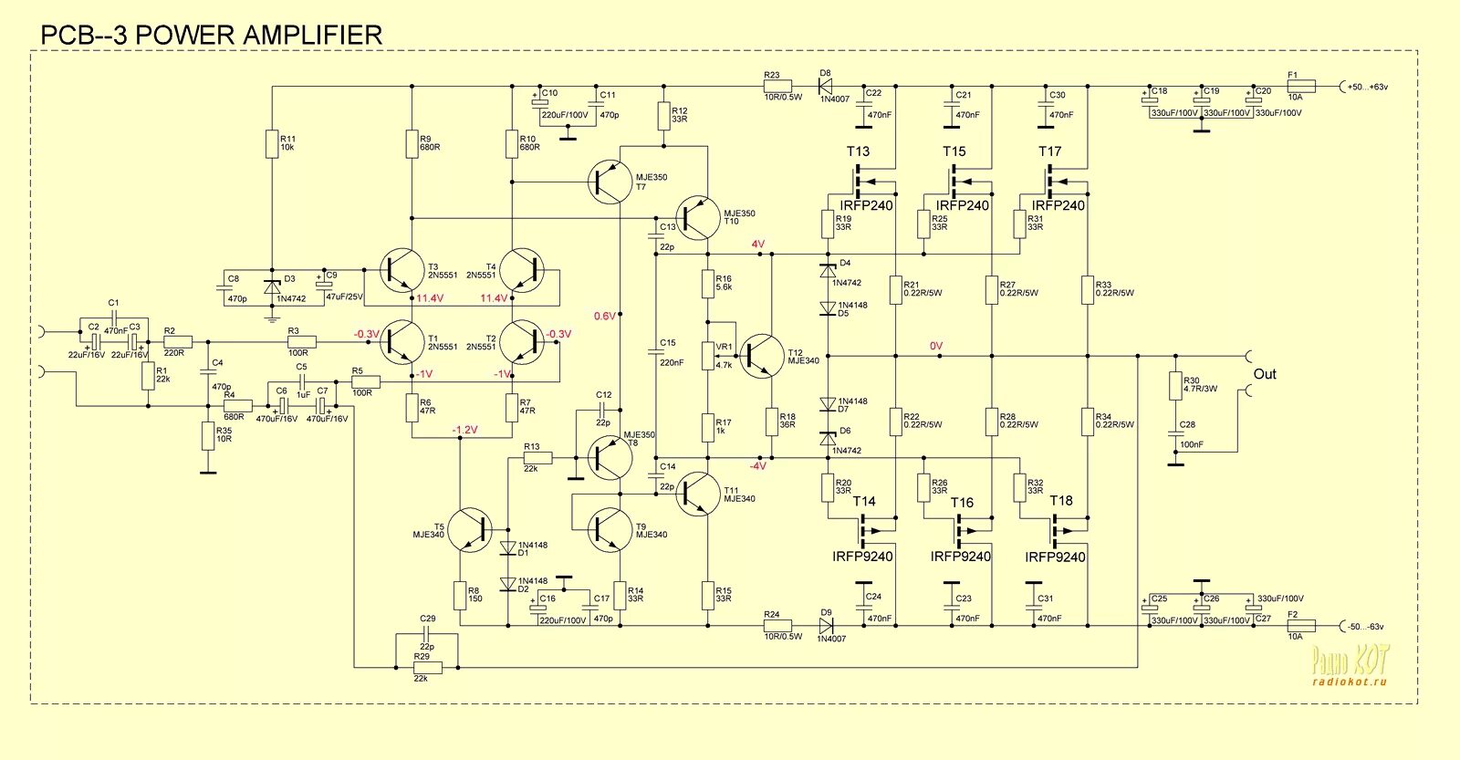 Принципиальная схема усилителя etx 18sp eu sab РадиоКот :: Активный домашний сабвуфер