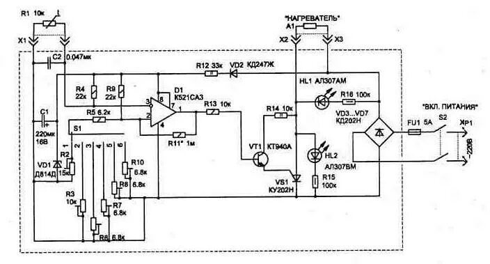 Принципиальная схема vt 1196w электрическая термопот витек Простой термостабилизатор