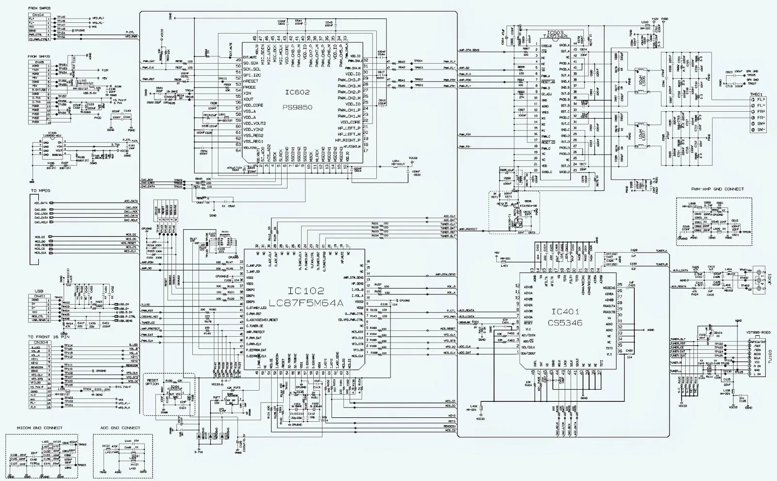 Принципиально электрическая схема бумбукса lg 735h Electro help: LG RAD125 - RAS125F - MINI HI-FI SYSTEM - SMPS and MAIN BOARD - SC