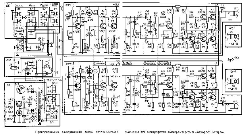 Принципиальные электрические схемы электрофонов Аккорд 201 стерео - CiklonElectro