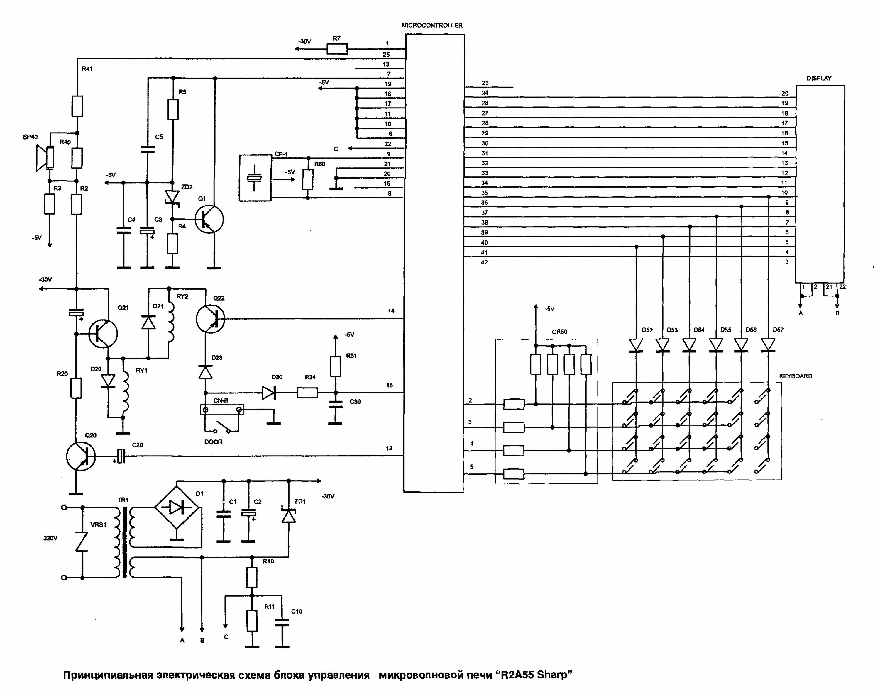 Принципиальные электрические схемы купить Микроволновая печь " R2A55 Sharp"