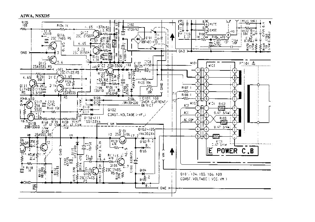 Принципиальные электрические схемы музыкальных центров AIWA XD-DV290 POWER-SUPPLY SCH Service Manual download, schematics, eeprom, repa