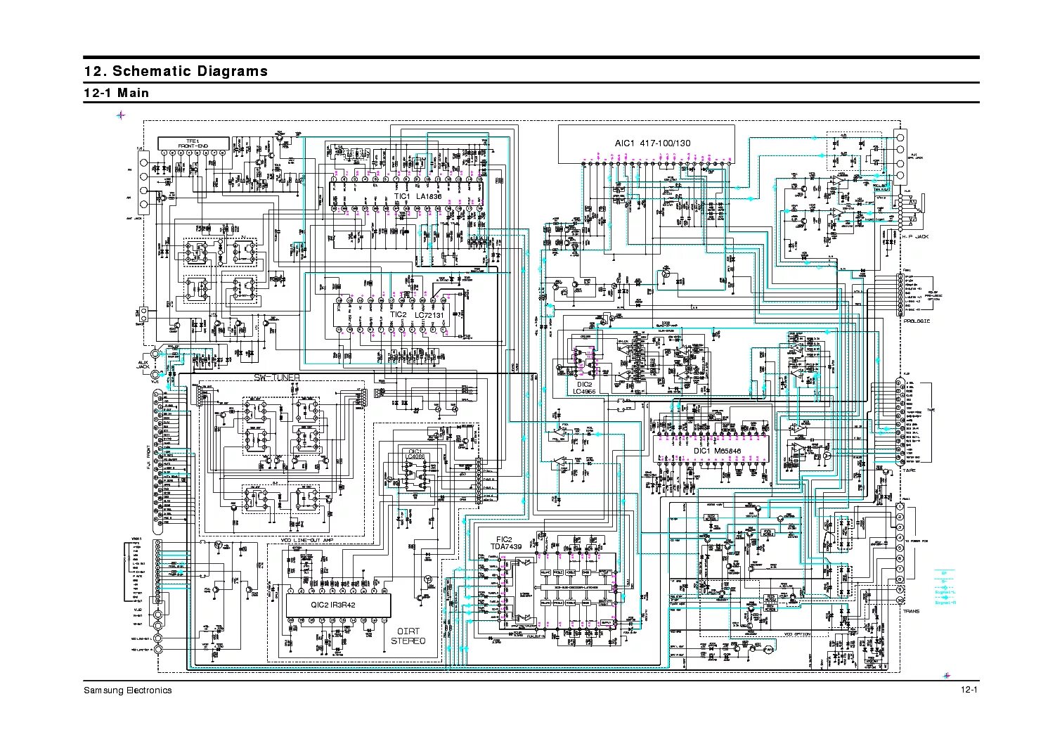 Принципиальные электрические схемы музыкальных центров SAMSUNG MAX-870 SCH Service Manual download, schematics, eeprom, repair info for