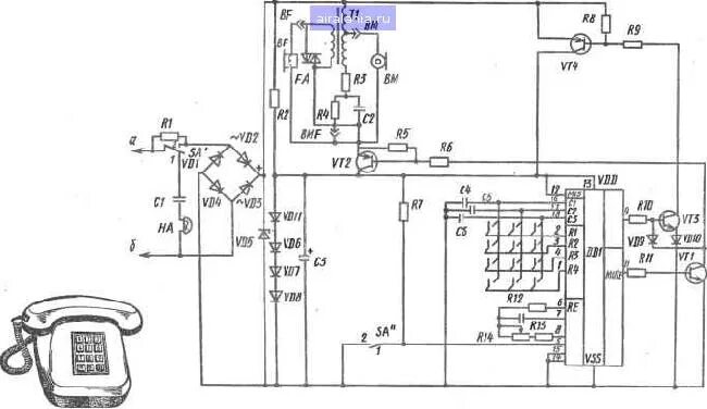 Принципиальные электрические схемы телефонов Устранение линейных повреждений. Электрика в авиации и промышленном авиастроении