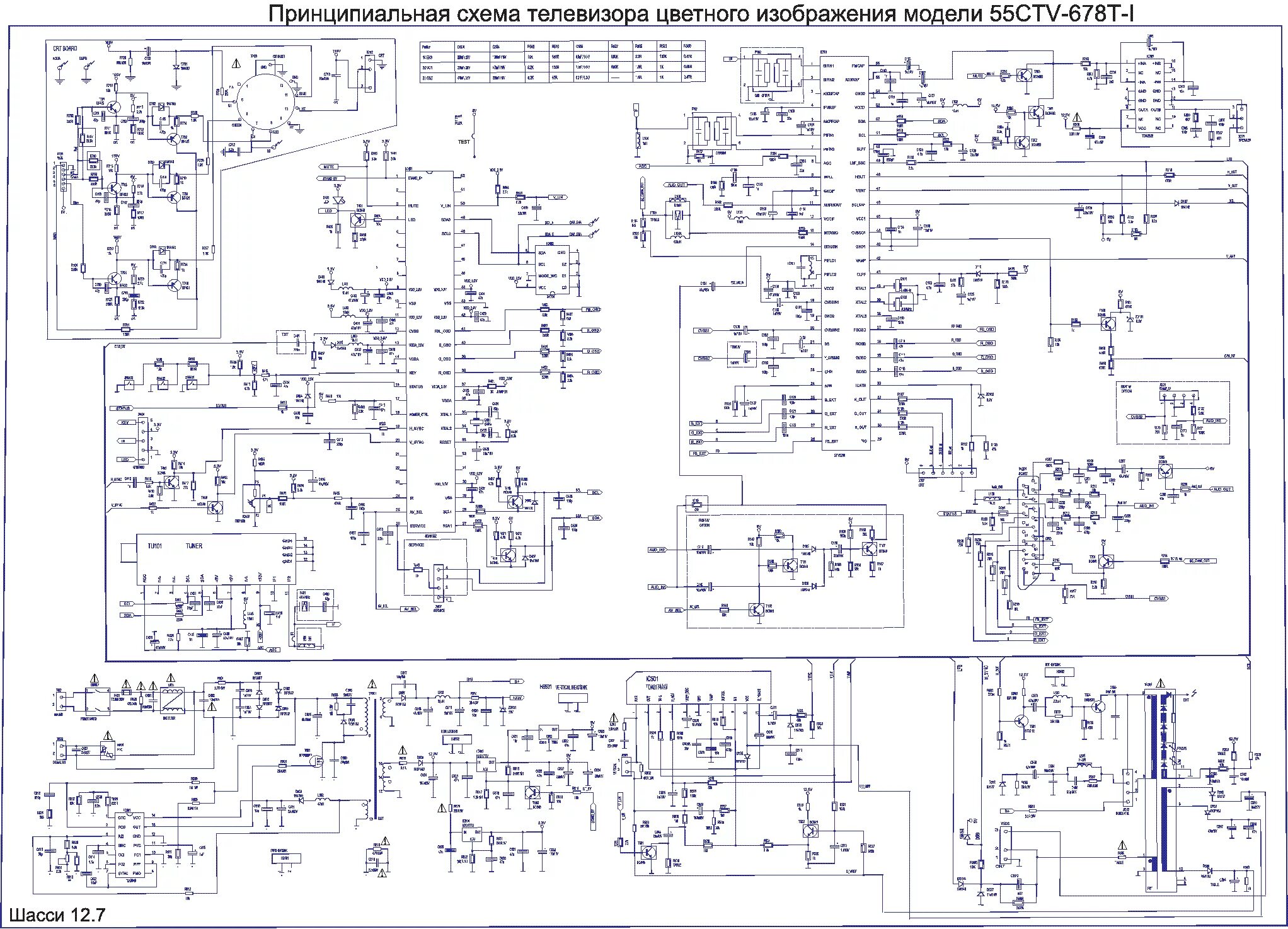 Принципиальные электрические схемы телевизоров HORIZONT 51CTV664 CHASSIS 11AK30-A4 CRT TV SCH Service Manual download, schemati