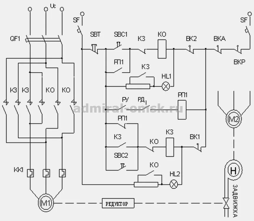 Принципиальные электрические схемы управления электроприводами Электросхема насосных станций