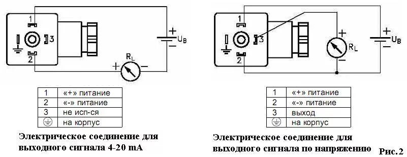 Принципиальные схемы подключения датчиков Схема преобразователя давления