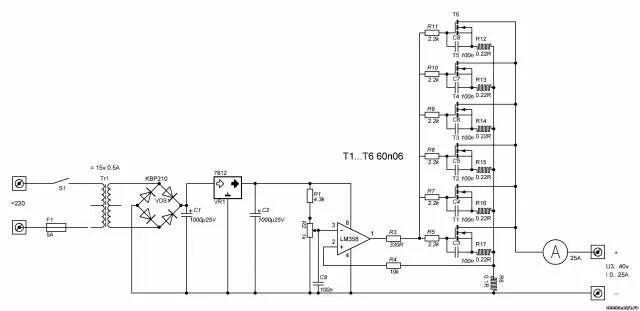 Принципиальные схемы своими руками LM358 İle yapılmış Elektronik yük devresi Uydudoktoru Forum Power supply circuit