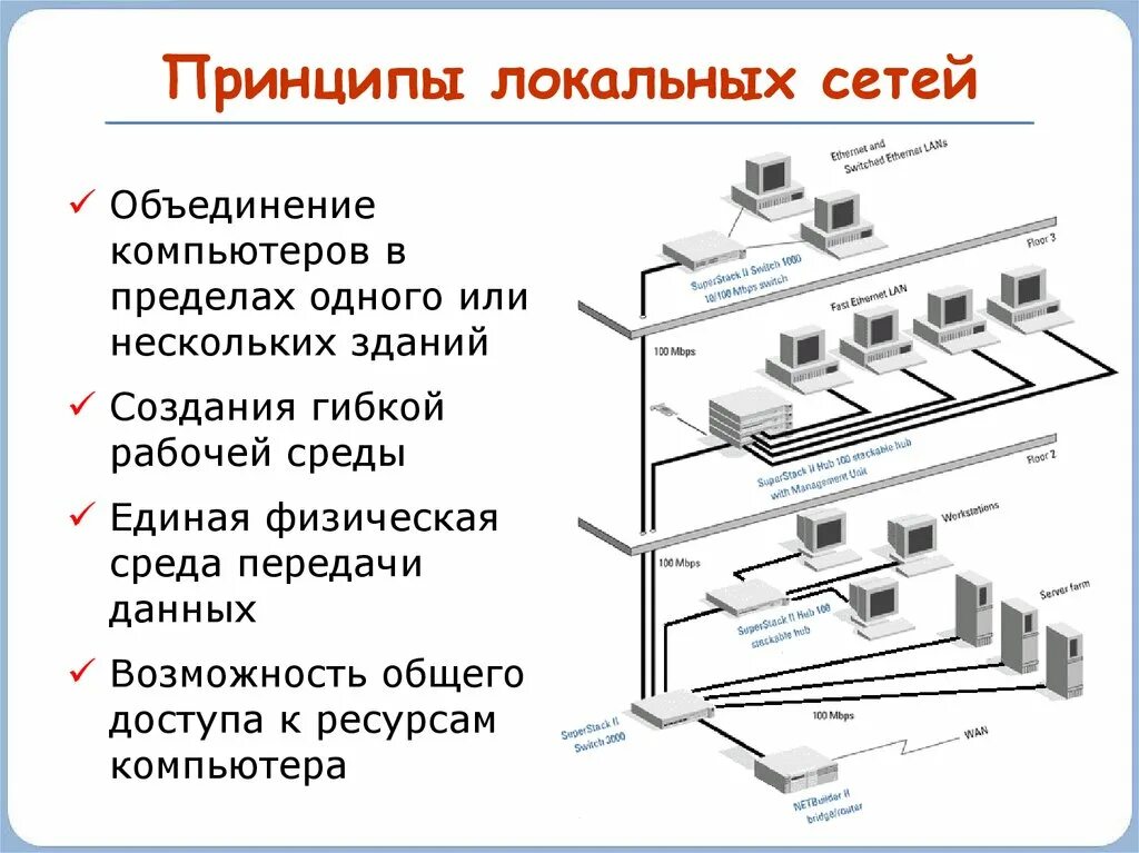 Принципы построения схем сети Принципы построения компьютерной сети организации