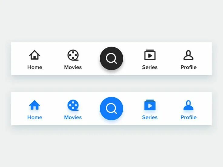 Принципы современного дизайна Tab Bar for simple Movie App Movie app, App ui design, Android app icon
