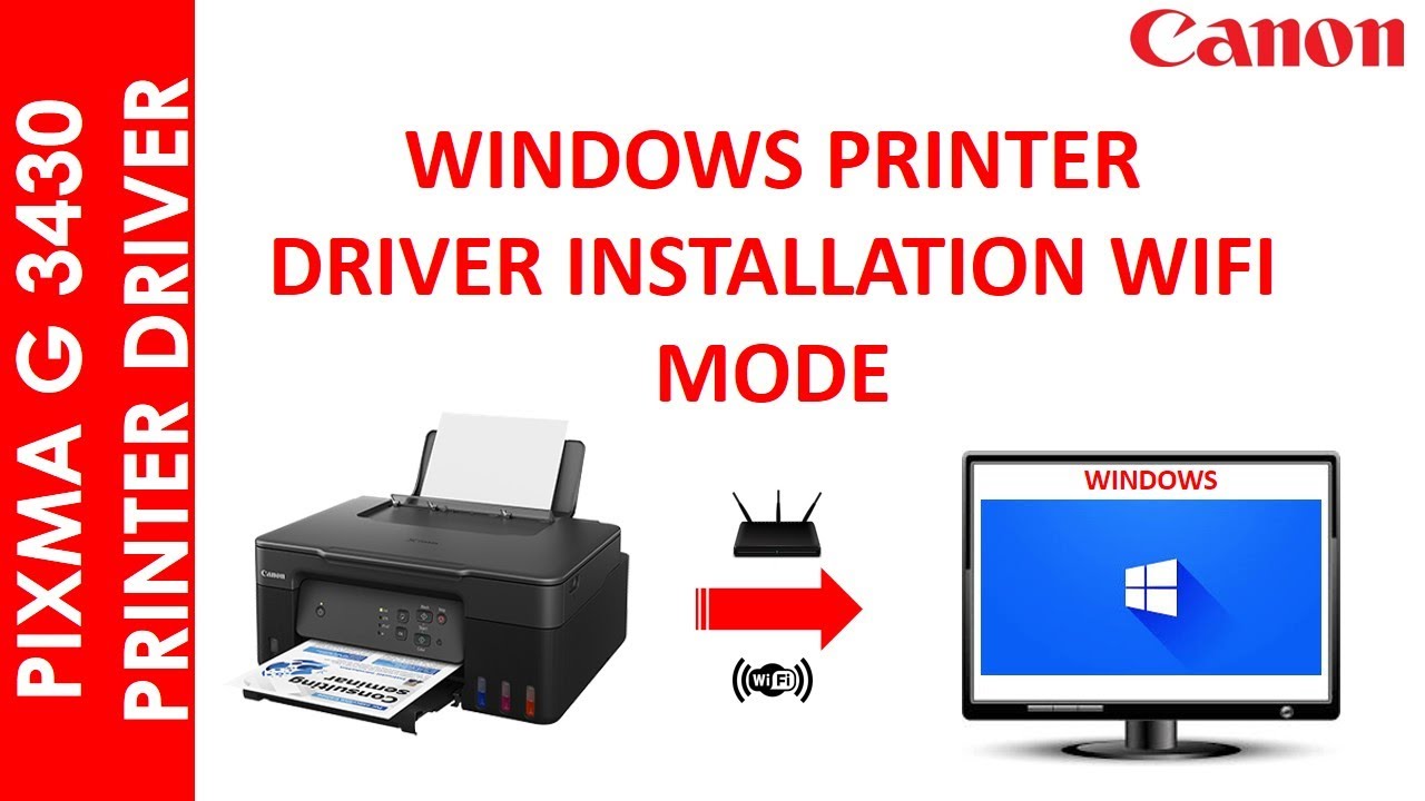 Принтер canon g3430 как подключить по wifi PIXMA G 3430 PRINTER DRIVER INSTALLATION WIFI MODE - YouTube