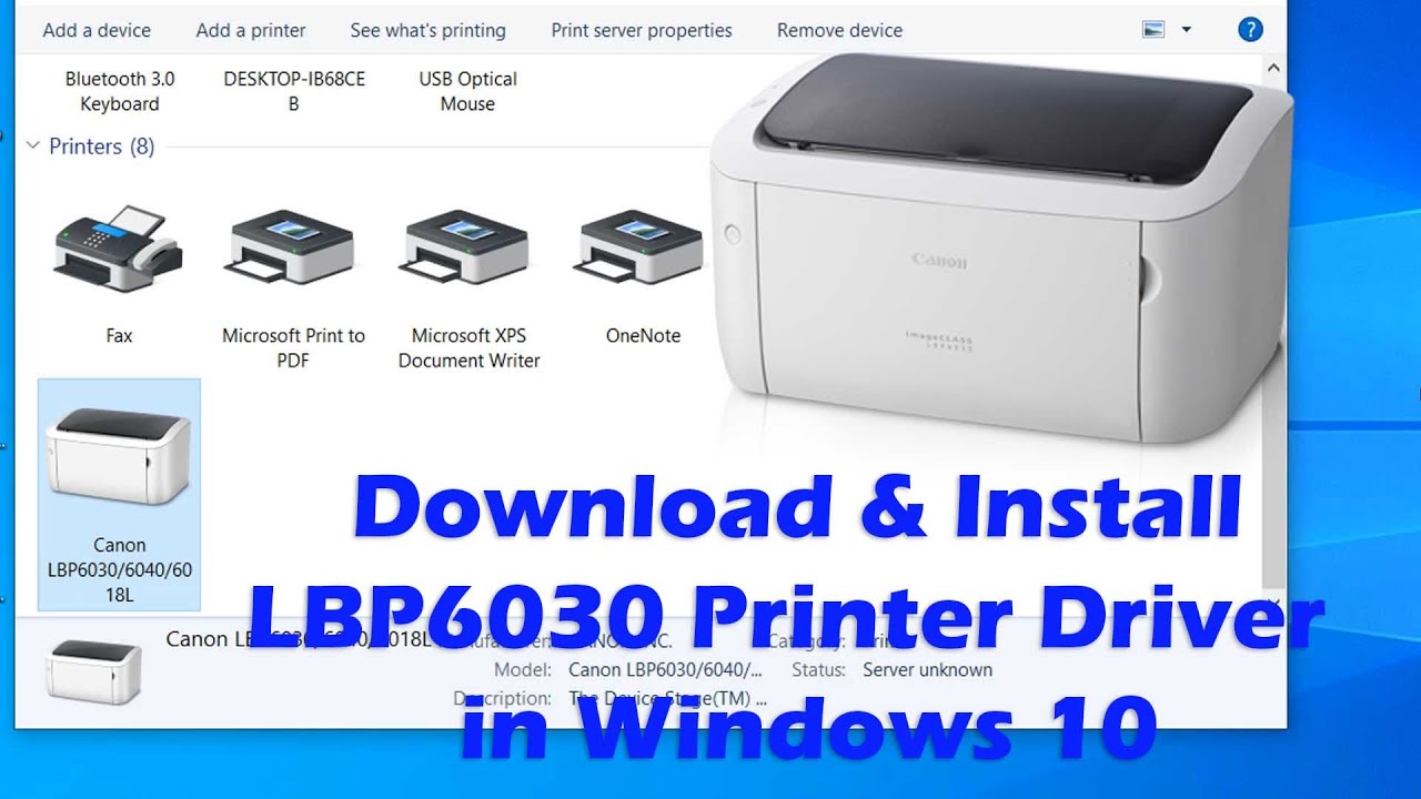 Принтер canon lbp 6020 как подключить How to Install Canon LBP 6030 Printer Driver on Windows 10 - YouTube