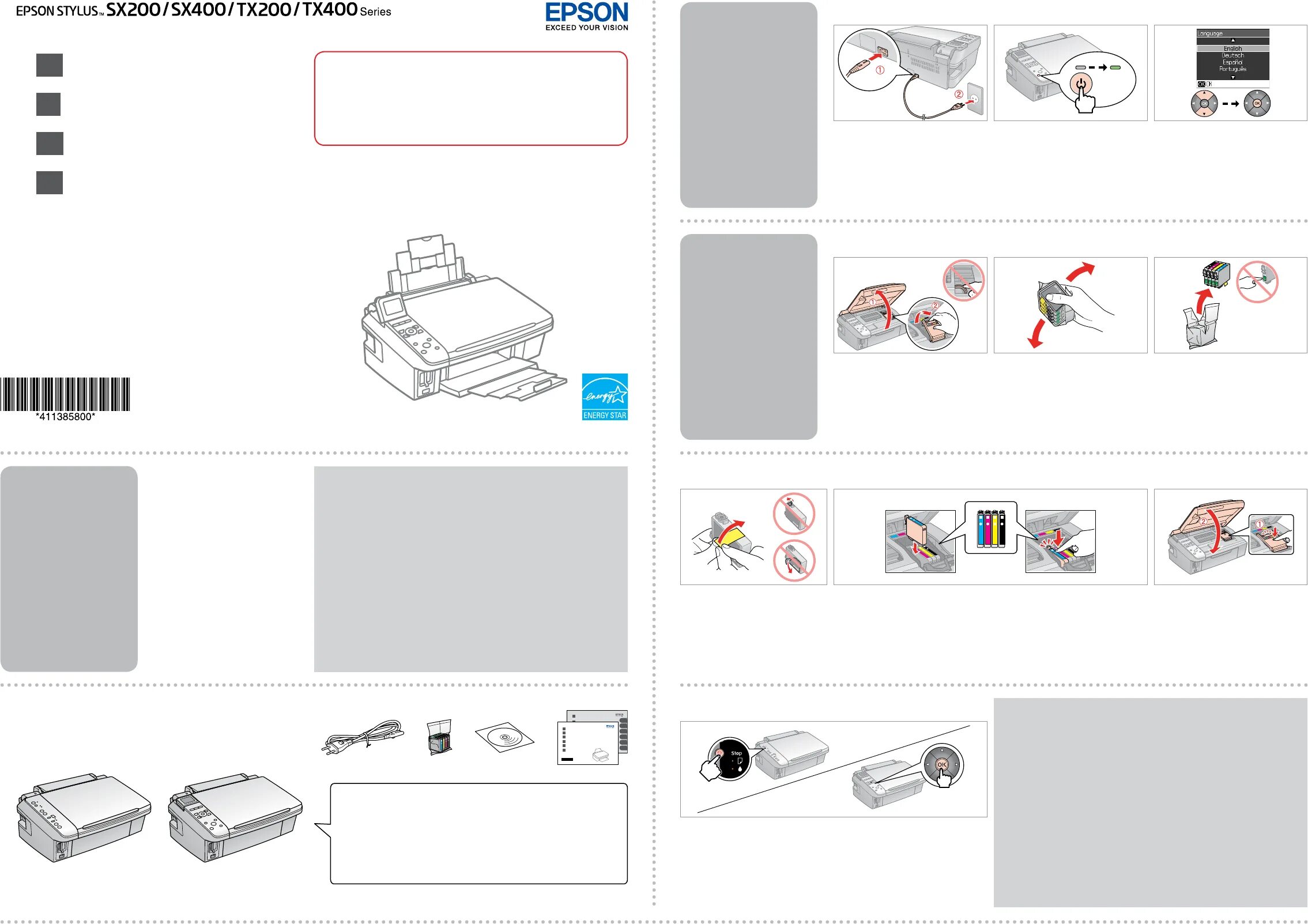 Принтер epson 3256 как подключить Инструкция Epson Stylus TX409 (2 страницы)