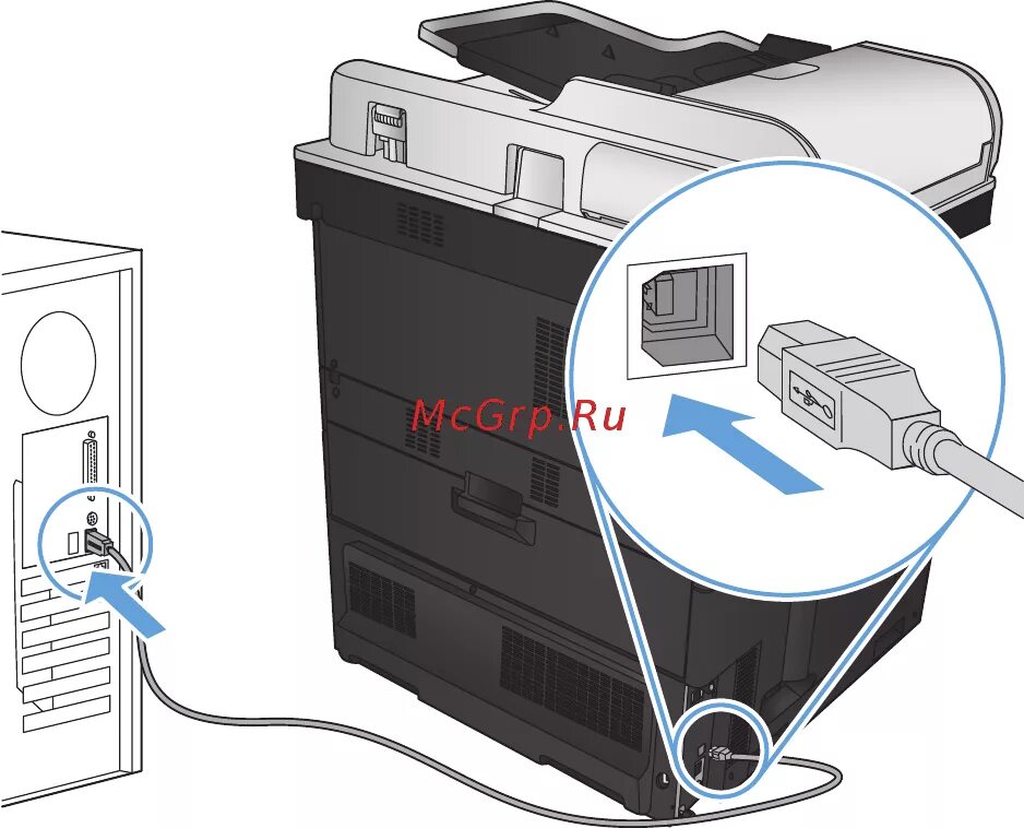 Принтер hp laserjet m110we как подключить HP LaserJet Enterprise 700 color MFP M775z+ 35/326 Подключение устройства к комп