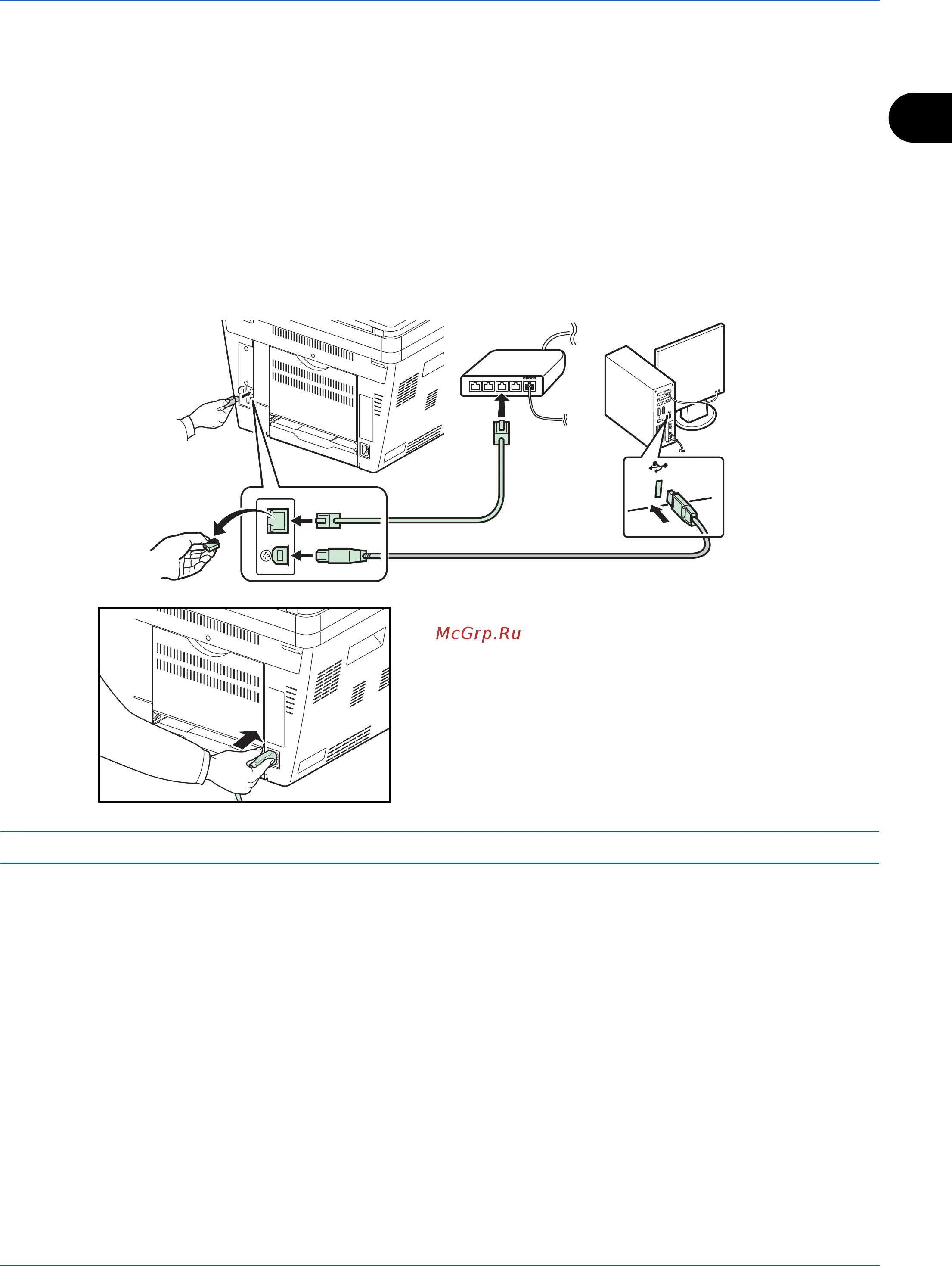 Принтер kyocera как подключить по сети Kyocera ECOSYS M2035dn 36/170 Подсоединение кабелей