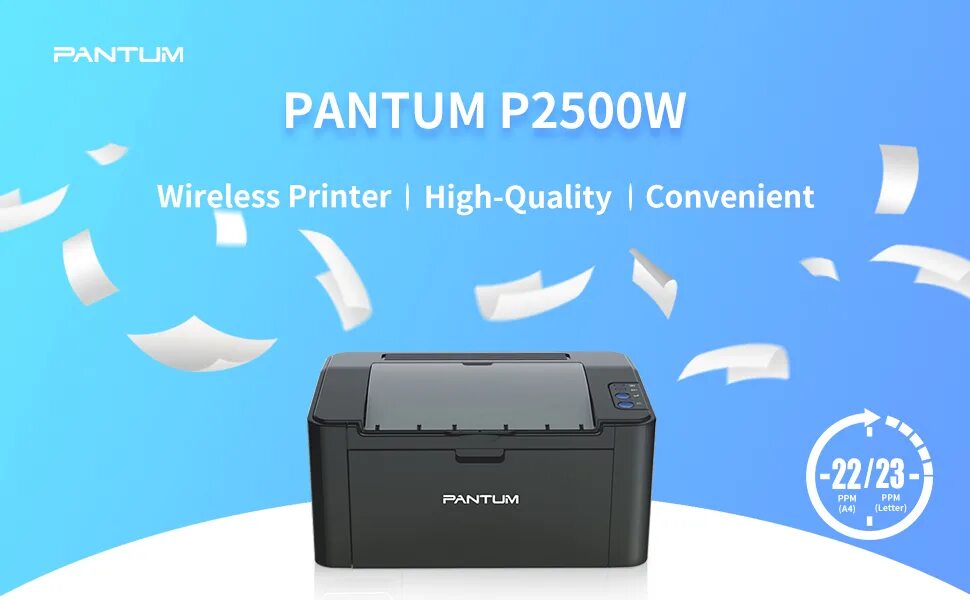 Принтер pantum p2500w как подключить wi fi Pantum P2500W Wireless Laser Printer - Black & White Monochrome Printing, Includ