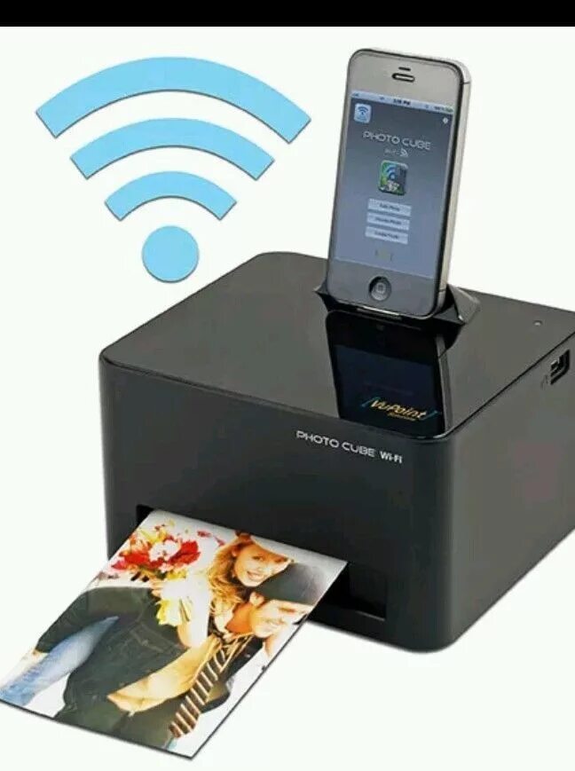 Принтер с подключением к телефону VuPoint Solutions Photo Cube Wi-Fi Compact Photo Printer REFURBISHED IPWF-P30-VP