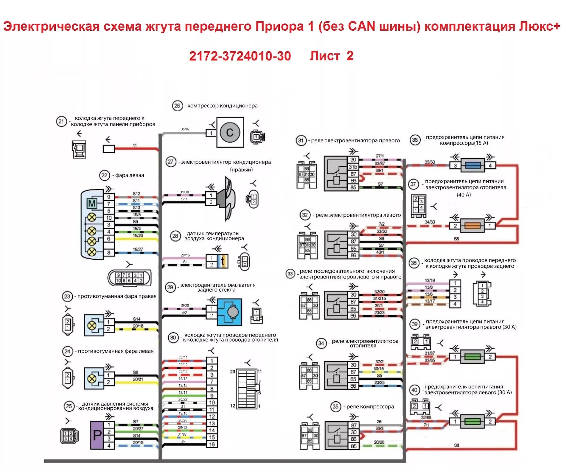 Приора 1 схема электрическая Электро схемы Приора 1 люкс + (без CAN шины). Жгут подкапотный. - Сообщество "Ав