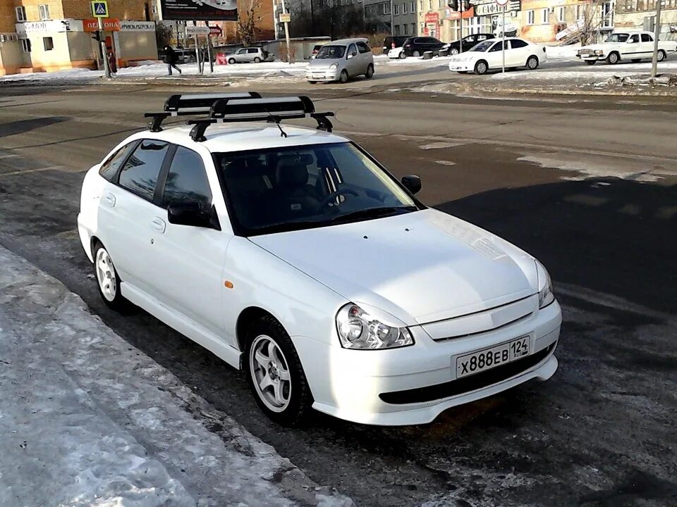 Приора фото крыши Передняя губа - Lada Приора хэтчбек, 1,6 л, 2011 года тюнинг DRIVE2