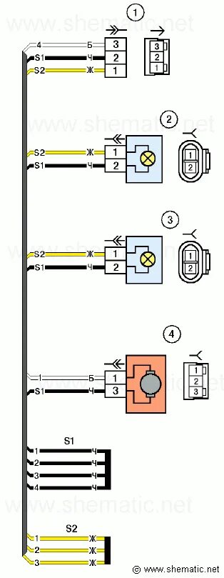 Приора задний фонарь схема подключения Схема электрических соединений фонарей освещения номерного знака автомобиля LADA